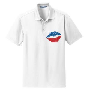 4th Of July Lips Holiday Dry Zone Grid Polo