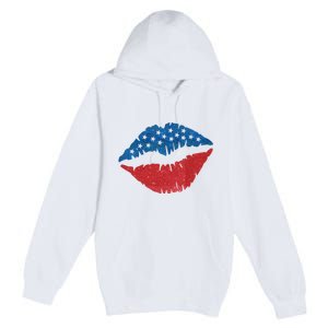 4th Of July Lips Holiday Premium Pullover Hoodie