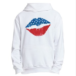 4th Of July Lips Holiday Urban Pullover Hoodie