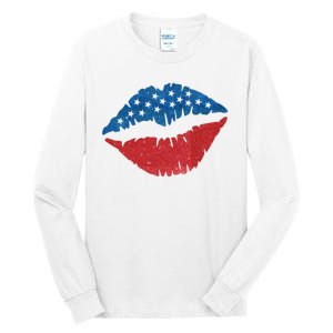 4th Of July Lips Holiday Tall Long Sleeve T-Shirt