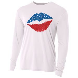 4th Of July Lips Holiday Cooling Performance Long Sleeve Crew