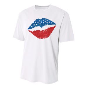 4th Of July Lips Holiday Performance Sprint T-Shirt