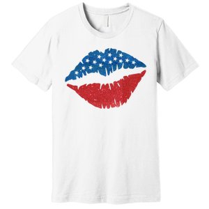 4th Of July Lips Holiday Premium T-Shirt