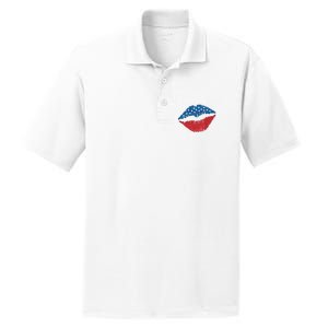 4th Of July Lips Holiday PosiCharge RacerMesh Polo