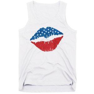 4th Of July Lips Holiday Tank Top