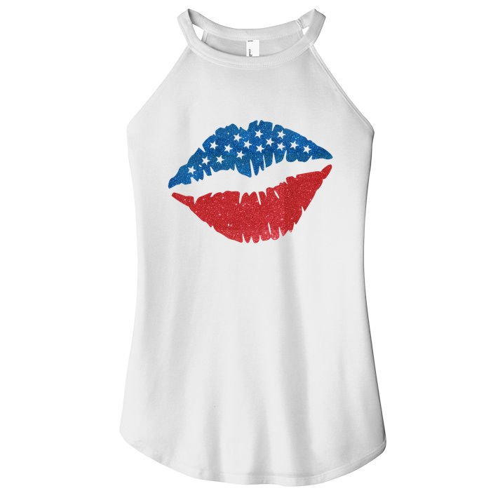 4th Of July Lips Holiday Women's Perfect Tri Rocker Tank