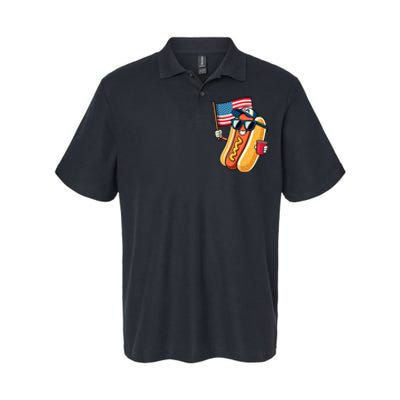 4th Of July Hotdog Funny Fourth Of July Patriotic Usa Flag Softstyle Adult Sport Polo