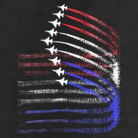 4th Of July Jet American Flag Patriotic Usa 7 Panel Mesh Trucker Snapback Hat