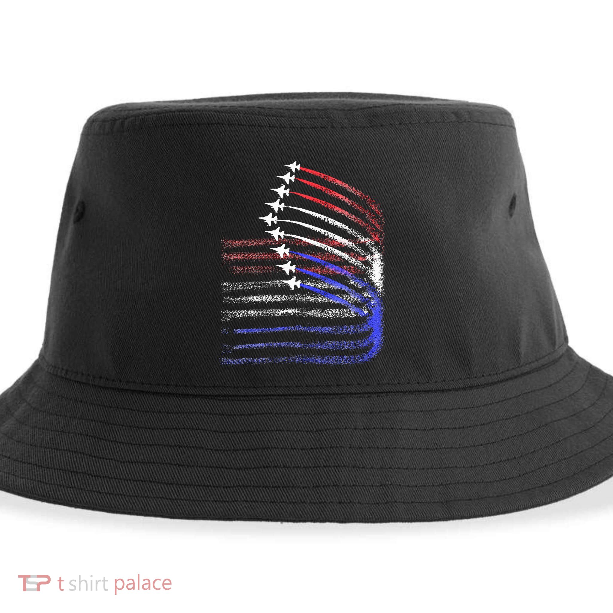 4th Of July Jet American Flag Patriotic Usa Sustainable Bucket Hat
