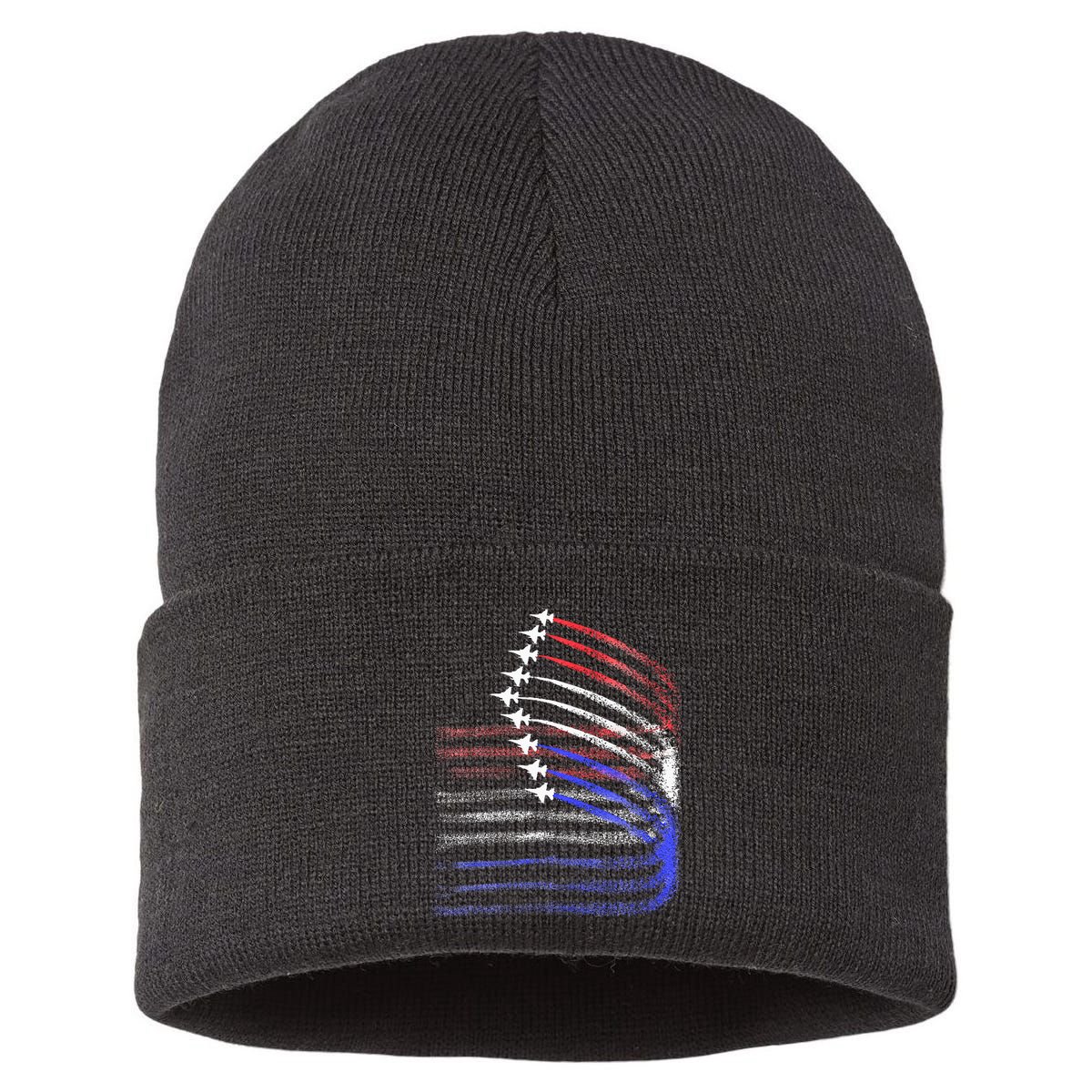 4th Of July Jet American Flag Patriotic Usa Sustainable Knit Beanie