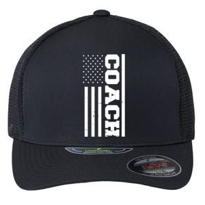 4th Of July American Flag Design American Flag Coach Flexfit Unipanel Trucker Cap