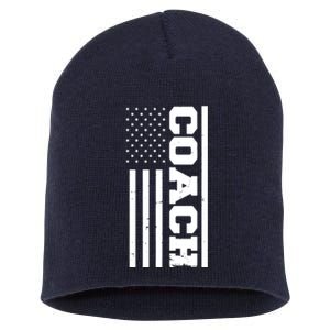 4th Of July American Flag Design American Flag Coach Short Acrylic Beanie