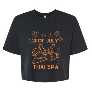 4 Of July Celebrate Thai Spa Bella+Canvas Jersey Crop Tee