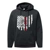 4th Of July Ohio Usa Us Flag States Vintage Performance Fleece Hoodie