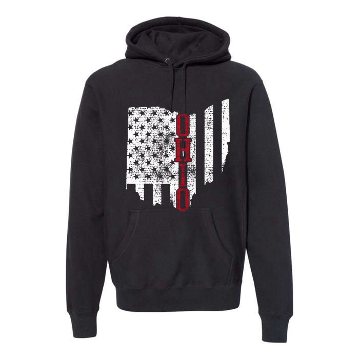 4th Of July Ohio Usa Us Flag States Vintage Premium Hoodie