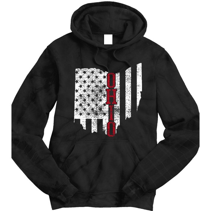 4th Of July Ohio Usa Us Flag States Vintage Tie Dye Hoodie