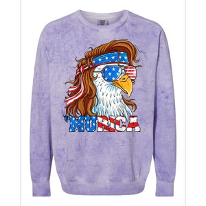 4th Of July Bald Eagle Mullet Murica Usa Usa Merica Colorblast Crewneck Sweatshirt