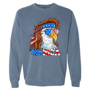 4th Of July Bald Eagle Mullet Murica Usa Usa Merica Garment-Dyed Sweatshirt