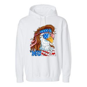 4th Of July Bald Eagle Mullet Murica Usa Usa Merica Garment-Dyed Fleece Hoodie