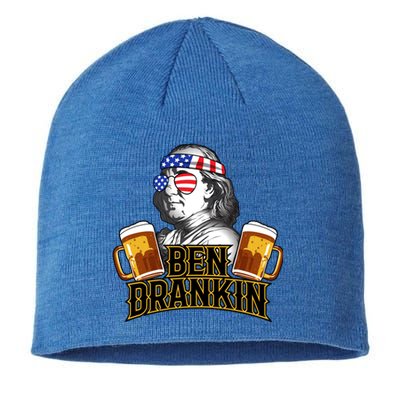 4th Of July Beer Ing Ben Drankin Franklin Gift Sustainable Beanie