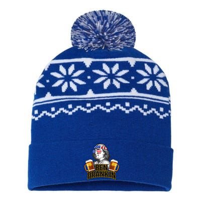 4th Of July Beer Ing Ben Drankin Franklin Gift USA-Made Snowflake Beanie