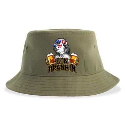 4th Of July Beer Ing Ben Drankin Franklin Gift Sustainable Bucket Hat