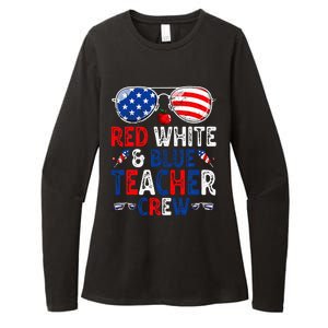 4th Of July Red White & Blue Teacher Crew American Flag Womens CVC Long Sleeve Shirt