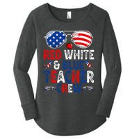 4th Of July Red White & Blue Teacher Crew American Flag Women's Perfect Tri Tunic Long Sleeve Shirt