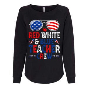 4th Of July Red White & Blue Teacher Crew American Flag Womens California Wash Sweatshirt