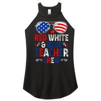 4th Of July Red White & Blue Teacher Crew American Flag Women's Perfect Tri Rocker Tank