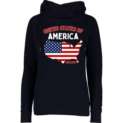 4th Of July United States Of America Est. 1776 Womens Funnel Neck Pullover Hood