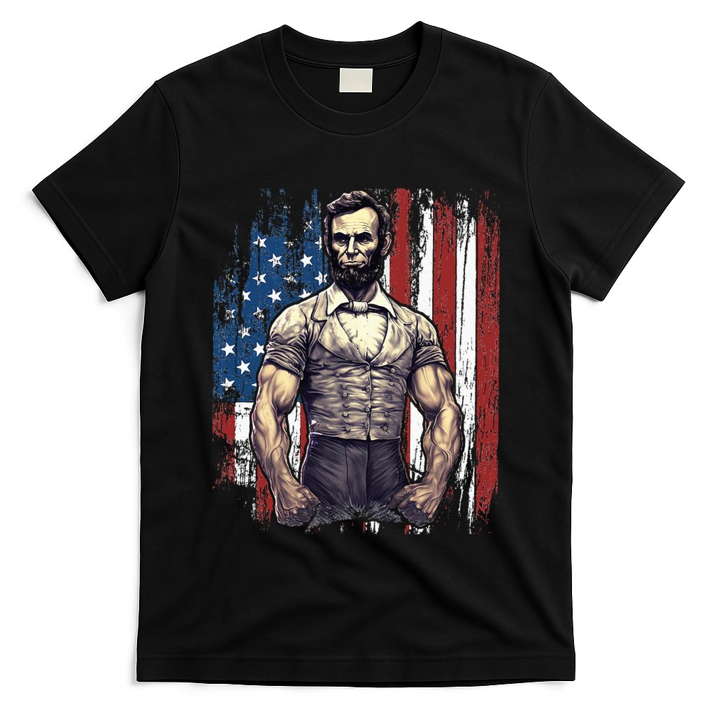 4th of July Patriotic Funny Abraham Lincoln Graphic July 4th T-Shirt