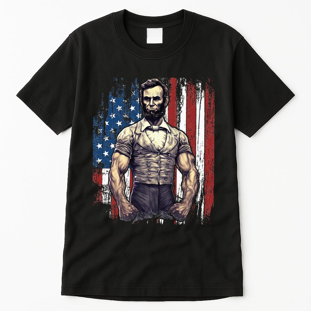 4th of July Patriotic Funny Abraham Lincoln Graphic July 4th Tall T-Shirt