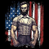 4th of July Patriotic Funny Abraham Lincoln Graphic July 4th Bucket Hat