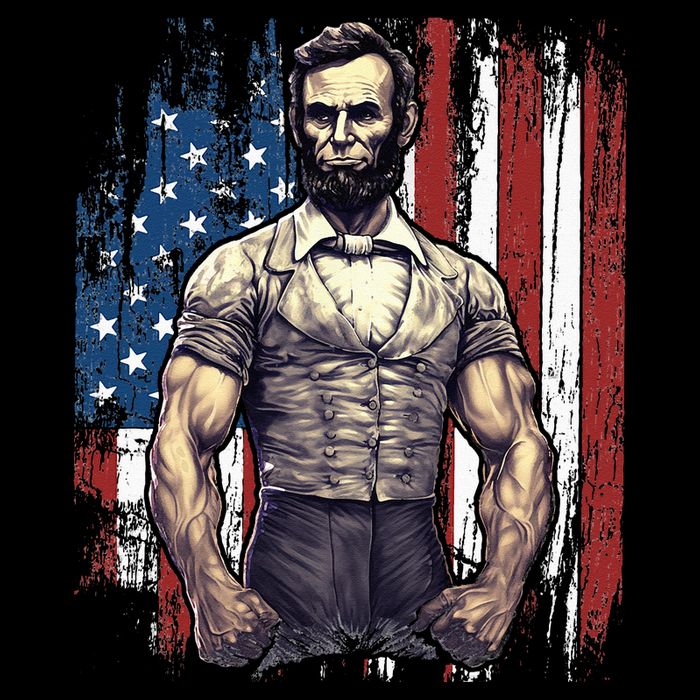 4th of July Patriotic Funny Abraham Lincoln Graphic July 4th Bucket Hat