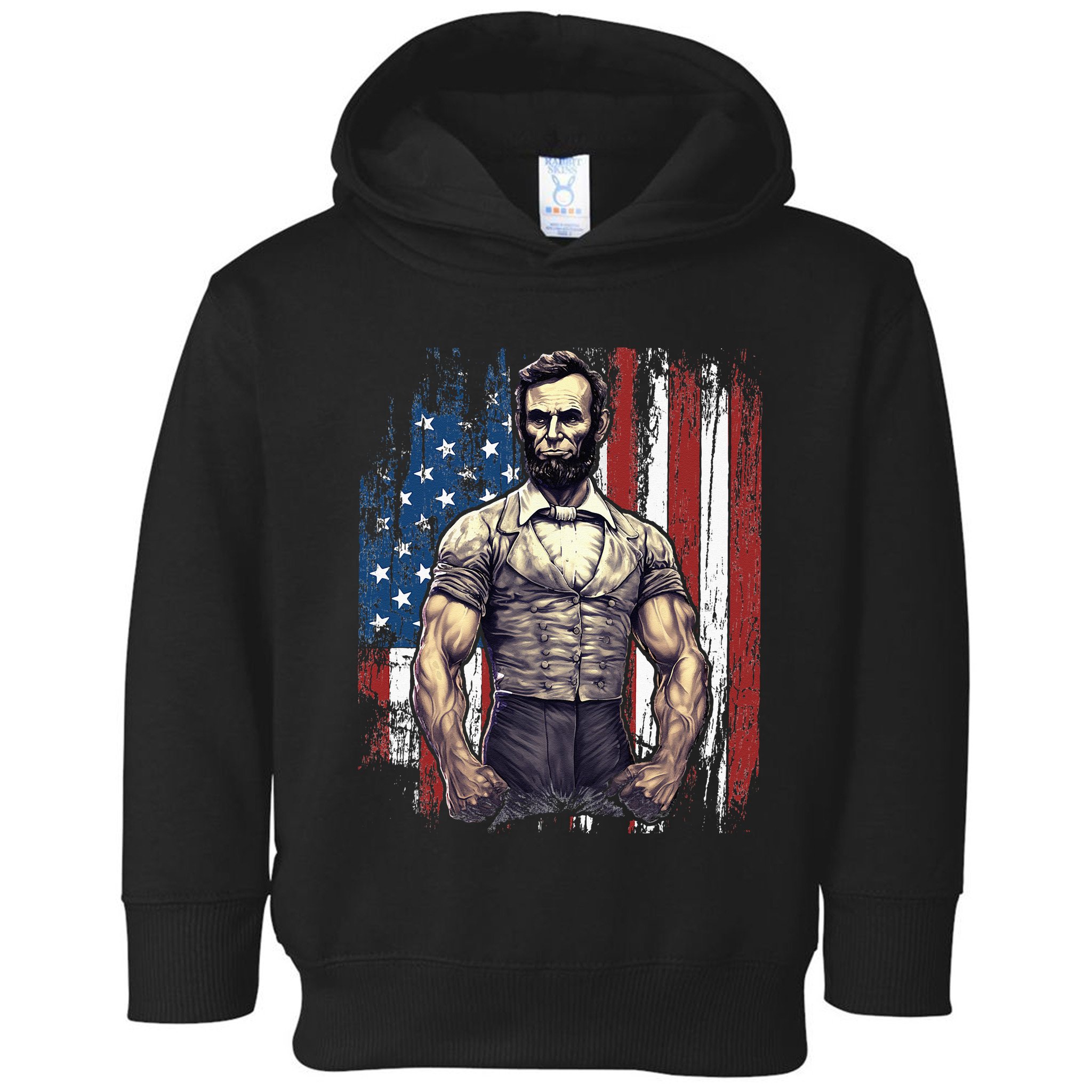 4th of July Patriotic Funny Abraham Lincoln Graphic July 4th Toddler Hoodie