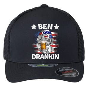 4th Of July Ben Drankin Ing Beer Benjamin Franklin Usa Great Gift Flexfit Unipanel Trucker Cap