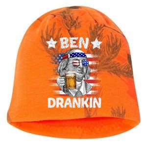 4th Of July Ben Drankin Ing Beer Benjamin Franklin Usa Great Gift Kati - Camo Knit Beanie