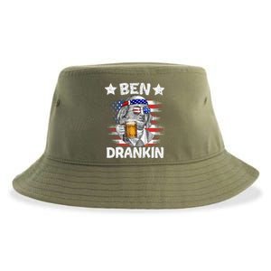 4th Of July Ben Drankin Ing Beer Benjamin Franklin Usa Great Gift Sustainable Bucket Hat