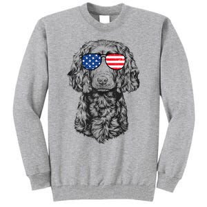 4th Of July Boykin Spaniel Dog Patriotic USA Sunglasses Tall Sweatshirt