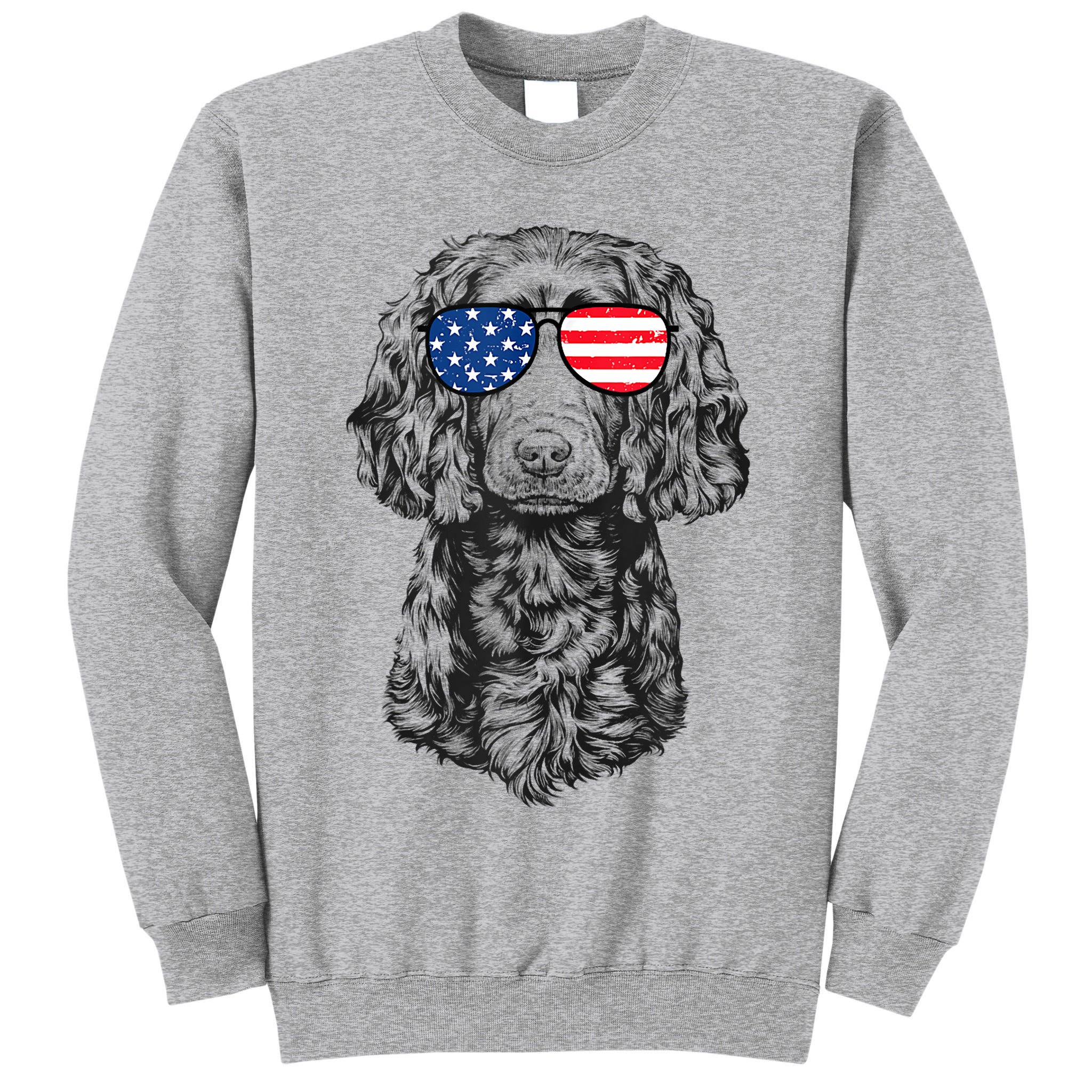4th Of July Boykin Spaniel Dog Patriotic USA Sunglasses Tall Sweatshirt