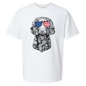 4th Of July Boykin Spaniel Dog Patriotic USA Sunglasses Sueded Cloud Jersey T-Shirt