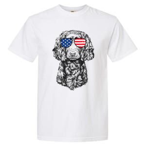 4th Of July Boykin Spaniel Dog Patriotic USA Sunglasses Garment-Dyed Heavyweight T-Shirt