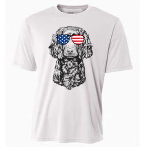 4th Of July Boykin Spaniel Dog Patriotic USA Sunglasses Cooling Performance Crew T-Shirt