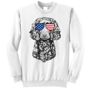 4th Of July Boykin Spaniel Dog Patriotic USA Sunglasses Sweatshirt