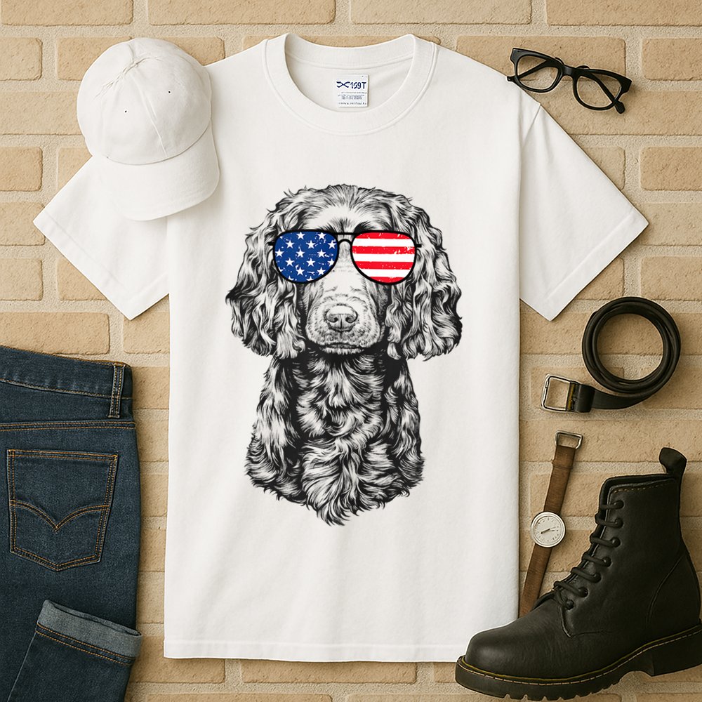4th Of July Boykin Spaniel Dog Patriotic USA Sunglasses Tall T-Shirt