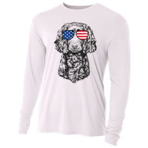 4th Of July Boykin Spaniel Dog Patriotic USA Sunglasses Cooling Performance Long Sleeve Crew