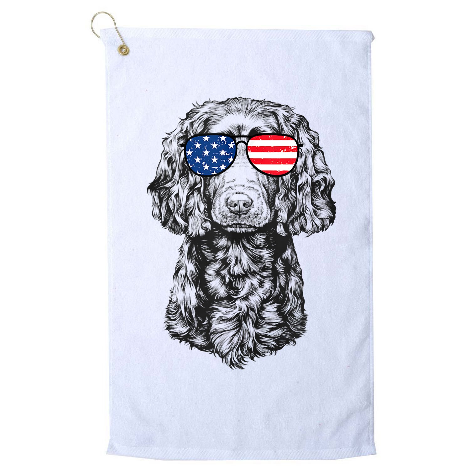 4th Of July Boykin Spaniel Dog Patriotic USA Sunglasses Golf Towel