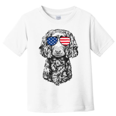 4th Of July Boykin Spaniel Dog Patriotic USA Sunglasses Toddler T-Shirt