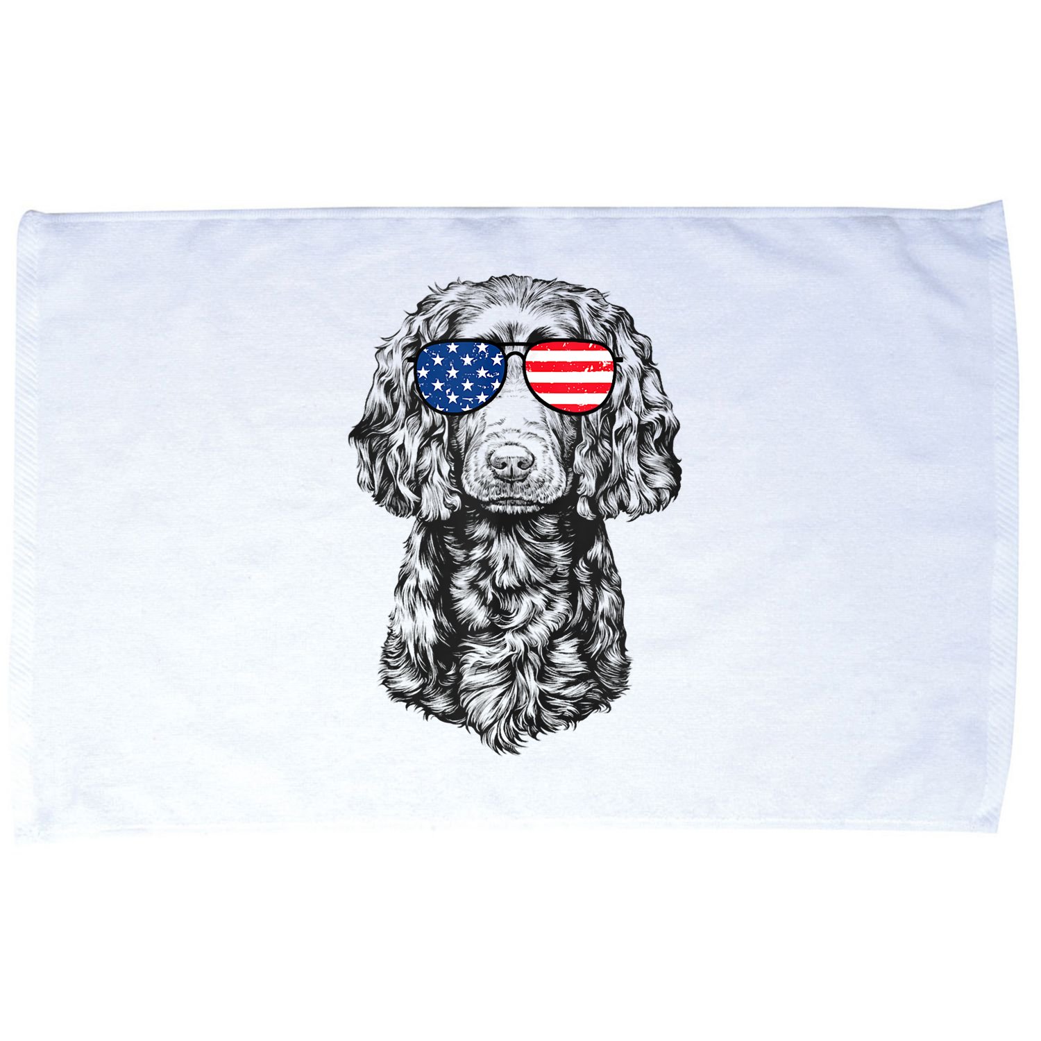 4th Of July Boykin Spaniel Dog Patriotic USA Sunglasses Microfiber Hand Towel